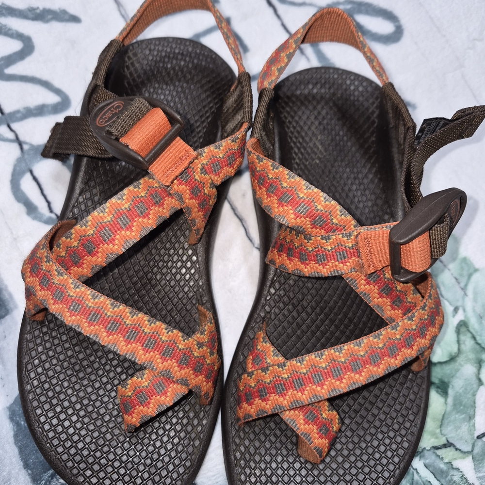 Chaco Women's Orange Patterned Strappy Sandals